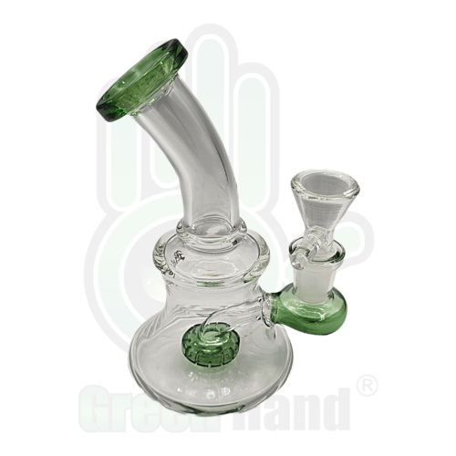 BONG CRISTAL MINI VERDE BLACK LEAF