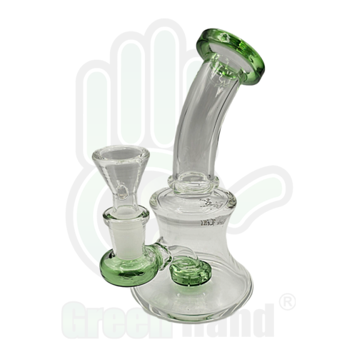 BONG CRISTAL MINI VERDE BLACK LEAF