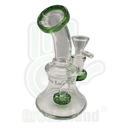 BONG CRISTAL MINI VERDE BLACK LEAF